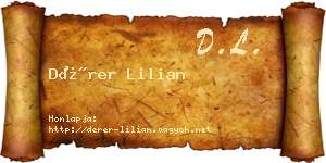 Dérer Lilian névjegykártya